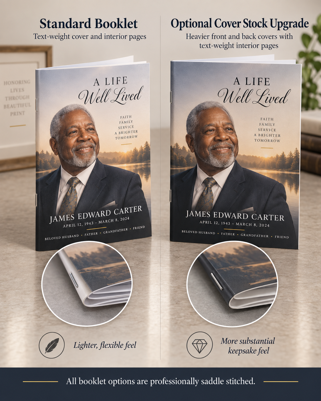 Large Memorial Booklet —8.5" x 11"