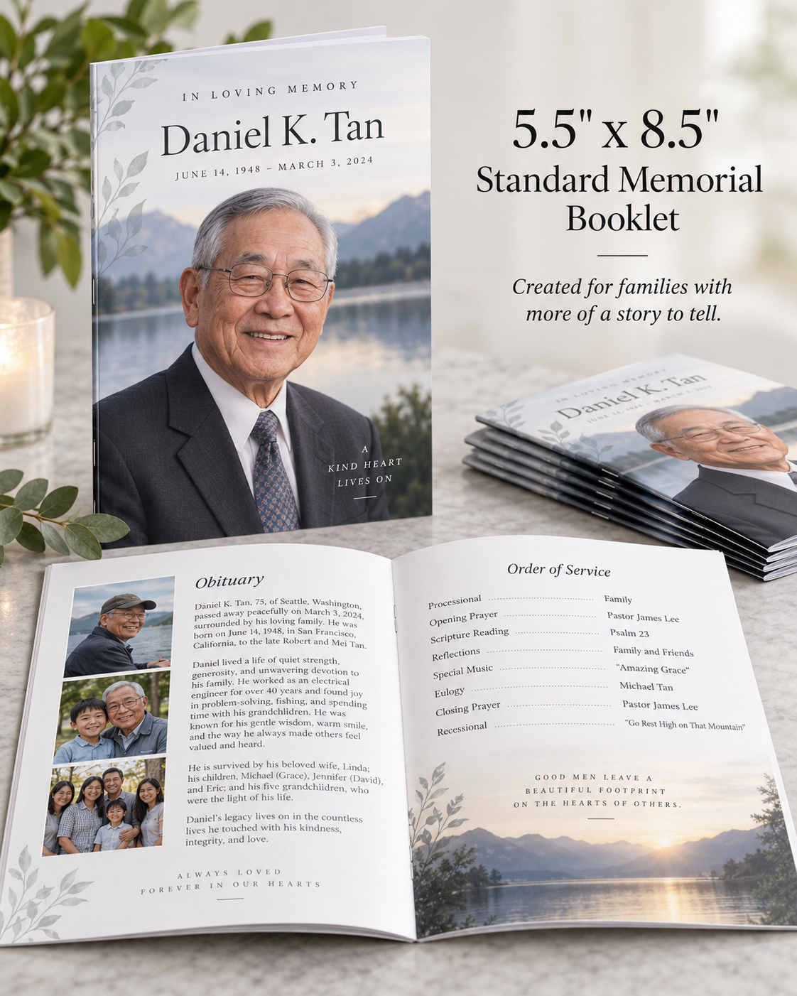 Memorial Booklet —5.5" × 8.5"