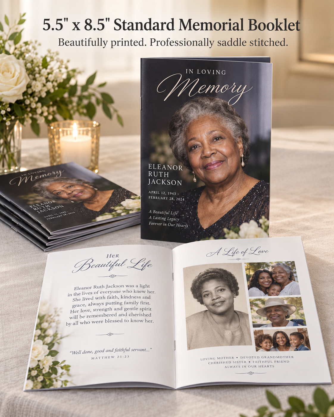 Memorial Booklet —5.5" × 8.5"