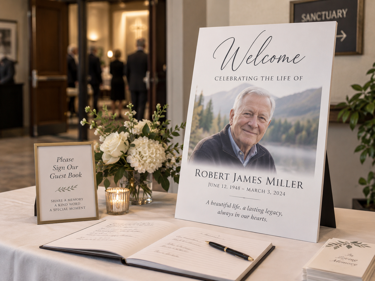 Celebration of Life Welcome Sign