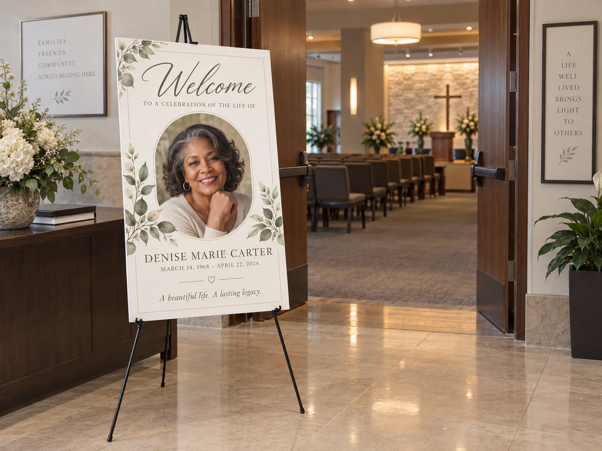 Celebration of Life Welcome Sign