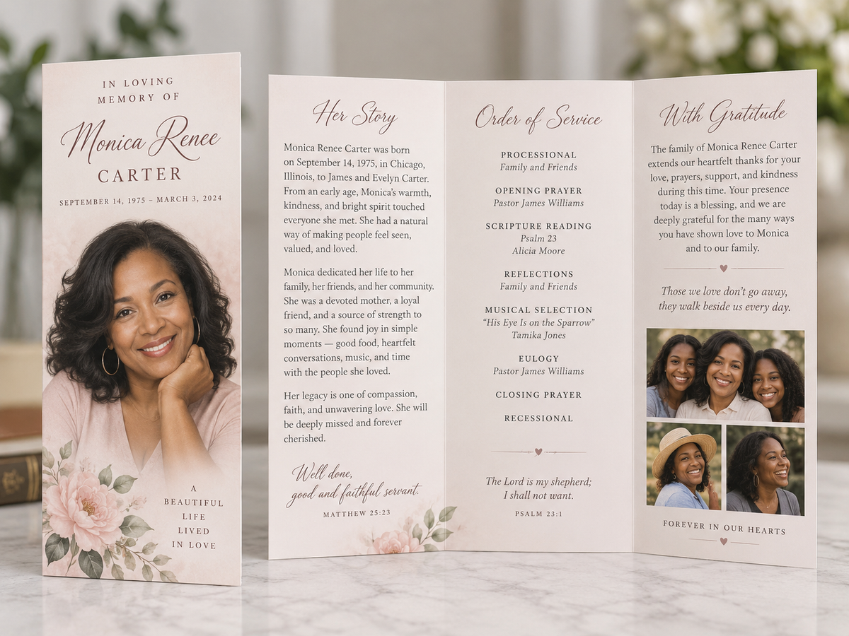 Tri-Fold Memorial Program
