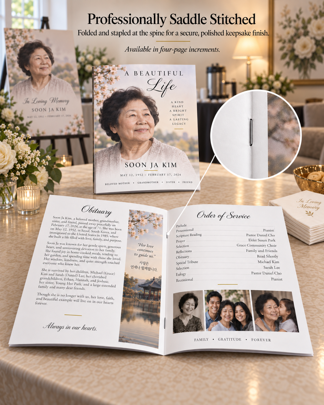 Large Memorial Booklet —8.5" x 11"