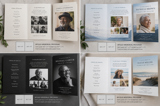 Large Bifold Memorial Program — 8.5 × 11 finished