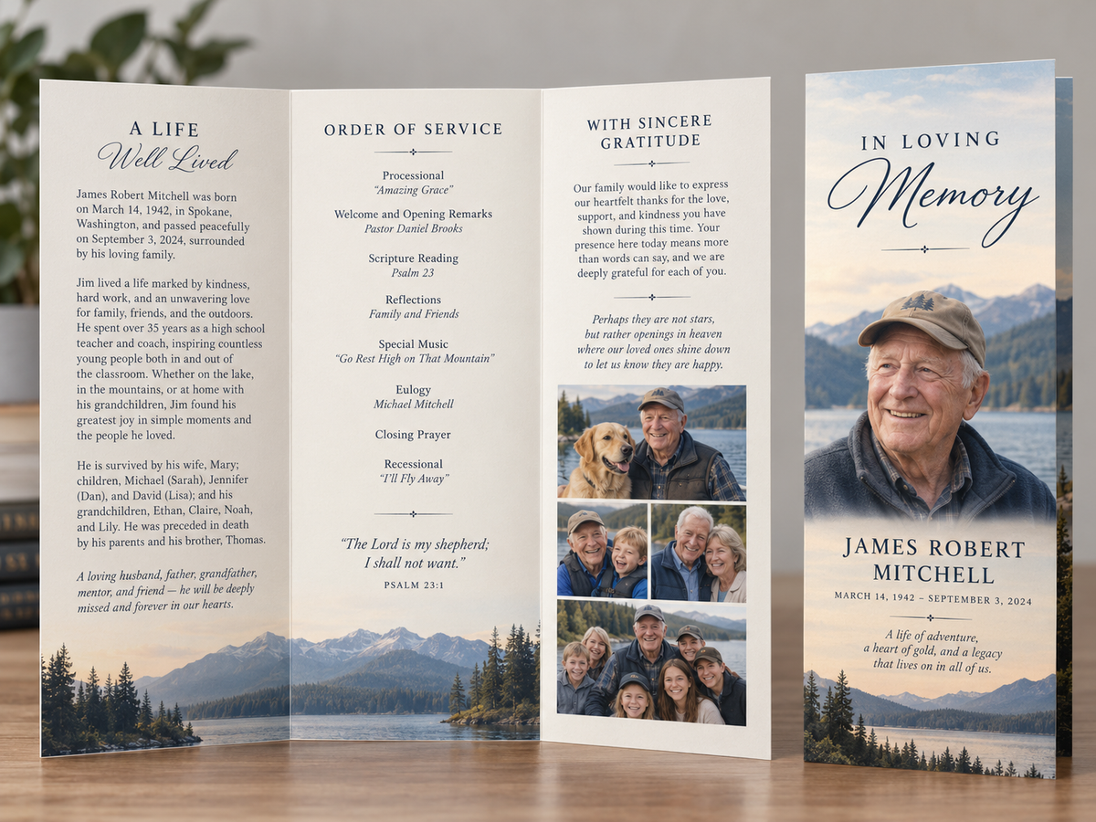 Tri-Fold Memorial Program